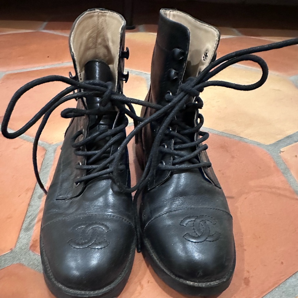 Chanel combat boots, great condition!